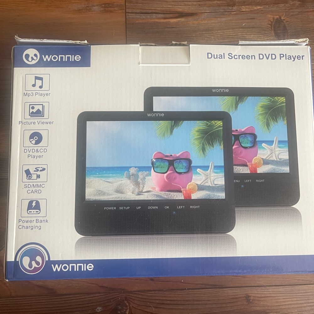 Dual screen dvd player for car